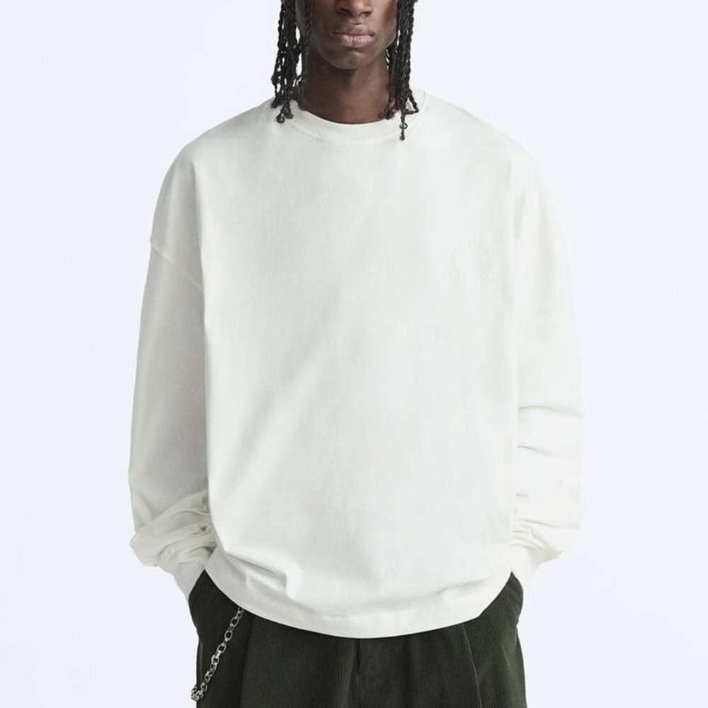 ZARA EMBROIDERED TEXT T-SHIRT